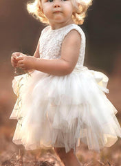 Ball Gown Tulle Flower Girl Dresses With Lace