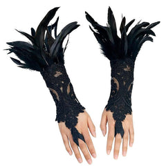 1 Pair Retro Vintage Feather Lace Long Gloves