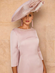 Sheath/Column Long Sleeves Mother of the Bride Dresses with Beading