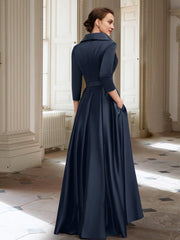 A-Line/Princess Long Sleeves Mother of the Bride Dresses with Pockets & Belt