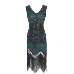 1920s Sheath/Column V-Neck Sequins Vintage Costume Party Dresses