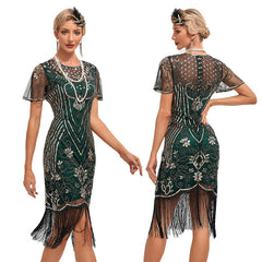 1920s The Great Gatsby Outfit Sheath/Column Scoop Sequins Vintage Dresses