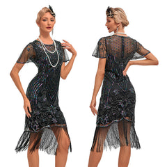 1920s The Great Gatsby Outfit Sheath/Column Scoop Sequins Vintage Dresses