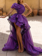A-Line/Princess One-Shoulder Asymmetrical Prom Dresses