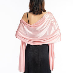 Women's Imitation Silk Sheer Scarf Cape Solid Color Long Shawl Wrap