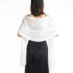 Women's Imitation Silk Sheer Scarf Cape Solid Color Long Shawl Wrap