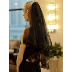 Two-tier Lace Wedding Veils Elbow Veils with Embroidery